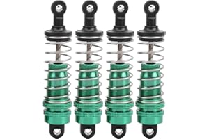 DAUERHAFT RC Sapre Parts Double Spring Segment 4pcs Metal Shock Struts Damper 3 . 1in for Ensuring The High Performance of Remote Control Cars for WLtoys 144001 1/14 RC Car(Green)