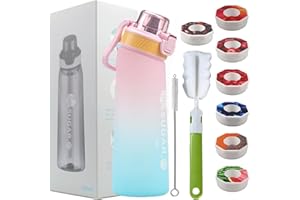 BOPELMALLS Air Scented Up Water Bottle 7 Flavour Pods,700ml Sports Water Bottle BPA Free 0% Sugar Fruit Fragrance Flavour Pods Drinking Water Cup for Fitness and Outdoor