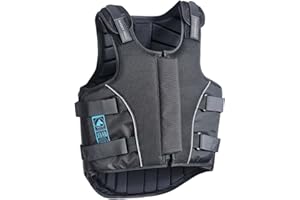 HARRY HALL Legend Unisex Body Protector - Lightweight, Shock-Absorbing Foam & Rip Stop Fabric - Air Mesh Outer with Reflective Piping - Adjustable Straps, Full Zip Front