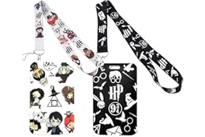 HOMEK 2 Pezzi Porta Badge con Cordino Porta Badge da Collo per Porta Badge Identificativi e Cellulare, Badge Holder per Permesso Di Lavoro Ufficio Scuola Mostra, Bianco Nero