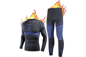 NOOYME Thermounterwäsche Herren Atmungsaktiv Thermoaktiv Funktionswäsche Herren Funktionsunterwäsche Herren Set Flexibel Skiunterwäsche Herren Warme Unterwäsche für zu Hause Winter