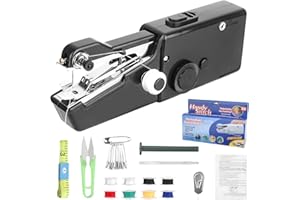 SMTFCTY Nähmaschine HandNähmaschine Werkzeug ,Tragbare Mini Elektrische Nähmaschine mit Nähzubehör Leicht Haushalts Heimwerker Sewing Machine für Kleidung, Vorhänge, Kunsthandwerk Verschiedene Stoffe DIY