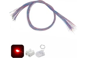 ZZHOB 25pcs Pre-Wired Micro LED Pre-soldered 0402 SMD LEDs with Assembly Accessories for Beginner Model Building (Red, 25pcs)