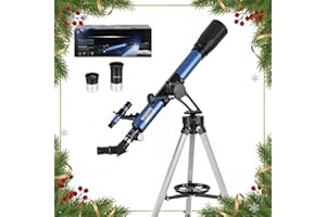 COWIEWIE Astronomical Telescope for Beginners 60/700mm - 28x-116x Magnification with 6mm & 25mm Kellner Eyepieces, AZ Mount Tripod & Phone Adapter, Ideal for Stargazing Moon Planets Stars Kids Adults