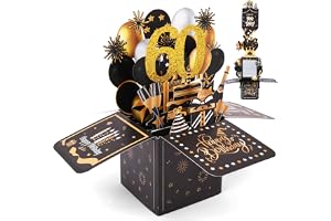 OFFCUP Gratulationskort till 60 år, Pop Up 3D-kort med anteckningar och kuvert, 60 födelsedagskort, som kreativ present till
