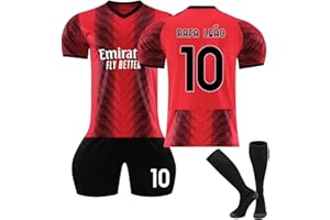 OverstepA Maglie da Calcio per Adulti e Bambino, Maglia Calcio 2023 2024, Numero 10, 11 Completo Calcio con Calze, T-Shirt Pantaloncini di Calcio da Uomo Bambino