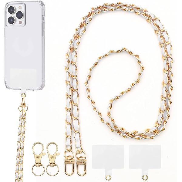 Cordon De Téléphone Portable Perlé - Lanière Acrylique Avec Pendentif, Compatible IPhone Et Samsung