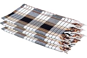 Carenesse Ręcznik hammam Classic zestaw 3-częściowy, czarny w kratkę, 100% bawełna, 80 x 170 cm, lekki, mały rozmiar po spakowaniu, pestemal, ręcznik do sauny, ręcznik kąpielowy, ręcznik plażowy, ręcznik do plecaka, sportowy