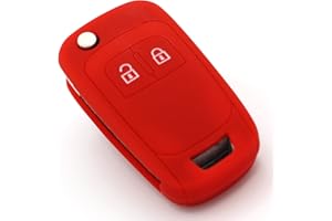 FINEST FOLIA Finest-Folia - Custodia protettiva in silicone OE per chiavi dell’automobile, con 2 pulsanti Rot