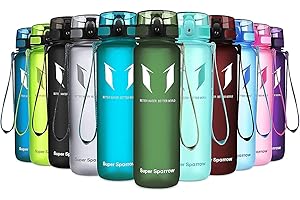 ‎SUPER SPARROW Sportowa butelka wody Super Sparrow - 350 ml / 500 ml / 750 ml / 1l / 1,5 l - Nietoksyczny bez BPA i ekologiczny plastik Tritan Co-poliester - do biegania, siłowni, jogi, na zewnątrz i na kemping