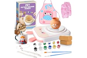 TOKISO Hiyorsoa Pottery Wheel, Complete Pottery Kit for Beginners, Pottery Wheel for Kids Clay Sculpting Tools Painting Kit with 2 Packs Modeling Clays, Mini Pottery Wheel for Kids, Crafts Kits for Kids