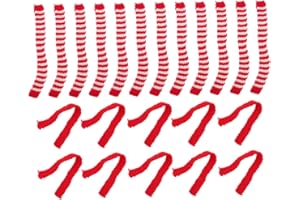 Toyvian 20Pcs Mini Christmas Scarves for Crafts - Tiny Snowman Scarves Knitted Scarf Doll Snowman Wine Bottle Scarf for DIY Holiday Christmas Decor