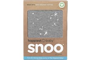 Happiest Baby SNOO Cot Fitted Sheet - 100% Organic Cotton Nursery Bedding - Fits SNOO Sleeper Crib Mattress (Graphite Galaxy)