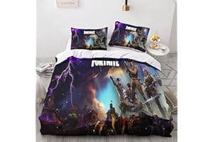 FGAITH Fortnite Parure De Lit - 3Pcs Housse De Couette - pour Adultes Ado Enfants - Impression Dessin animé Jeu 3D en Microfibre - avec Taie d'oreiller Et Fermeture Éclair Double（200x200cm）