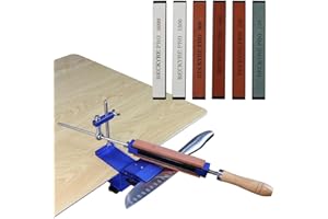 RUSPELA Aiguiseur à Couteaux avec Angle de 15–40° Aiguiseur de Couteaux avec Système d'affûtage de Couteaux à Dégagement Rapide avec 6 Pierres Angle Fixe à Aiguiser pour la Cuisine Camping Chasse