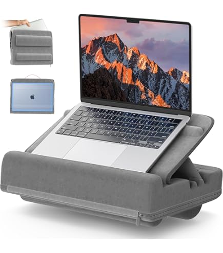 Cuscino Per Laptop Regolabile - Supporto Per PC Fino A 16", Con Poggiapolsi E Ventilazione - Foto 12