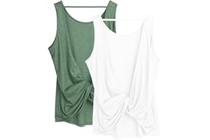 icyzone Damen Sport Tops Rückenfrei - Ärmellose Yoga Gym Oberteil Shirt Fitness Tank Top