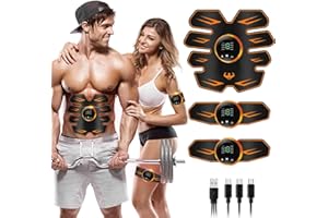 YOUKK EMS Muskelstimulator Trainingsgerät,Smart Fitness-Gerät Bauchmuskel Trainingsmaschine,Mehrere Modi,Wireless Portable Bauchgürtel Muskelaufbau ABS/Bauch/Arm/Bein 8 Modi und 19 Stufen