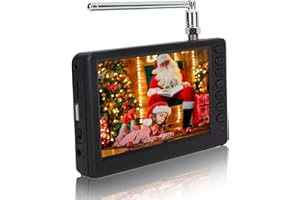 Dpofirs Tragbarer 5 Zoll HD Fernseher, 1500 mAh LCD Fernseher Digital & Analog Ausgestattet mit USB Anschluss, Speicherkartensteckplatz, U-Disk-Inhaltsplayer für Reisen, Camping