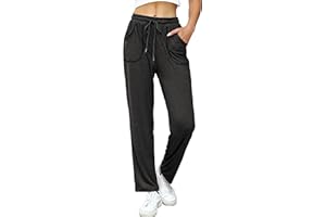 iClosam Pantaloni Sportivi Donna in Cotone Larghi con Tasche e Coulisse Regolabile per Jogging Fitness Sport S-XXL