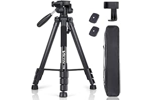 Victiv 72inch Tripod for Camera, Lightweight Aluminum Tripod for Travel, Phone Tripod with 3-way Swivel Head for 360 Degree Panoramic Shooting for DSLR YouTube Living Vlog -Black