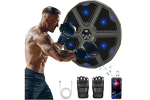 Cosicosy Smart Music Boxing Machine, Wall Mounted with 9 Modes/Speed Adjustment, One Punch Musical Boxing Machine with Bluetooth Connection & LED Light & Boxing Gloves for Adults and Kids