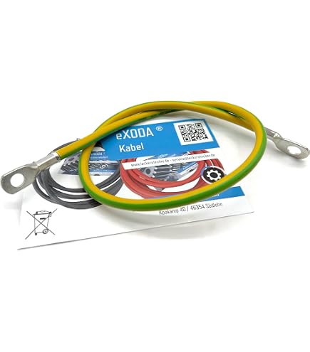 Cavo di messa a terra 6mm² - 1-15 metri - 1x occhiello M6 per Cabla Cavo di messa a terra 6mm² - 1-15 metri - 1x occhiello M6 per Cabla