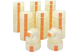 ZCENTER- Cinta adhesiva 48 cintas, 18 mm x 35 m, Celo adhesiva transparente