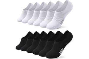 Toes Home 6 Paar Sneaker Socken Damen 35-38 39-42, Füßlinge Sneakersocken mit Silikonpad, Füsslinge Sportsocken Laufsocken Gepolsterte Kurze Socken Mädchen Unsichtbar Weiß Schwarz Bunt