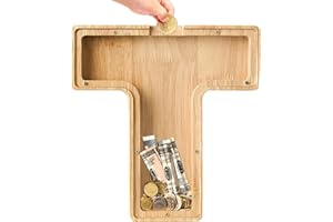 Bemaystar Wooden Letter-Money-Box Piggy-Bank Initial Letters Kids Money Box Coin Bank Birthday Gift