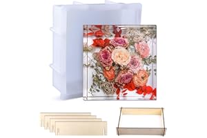 EPODA Large Resin Silicone Moulds,Epoxy Resin Square Silicone Mould,Silicone Molds for Resin Casting for Flowers Preservation,for Casting Art Making,DIY Table Decoration,Home Ornament