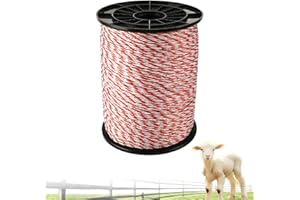 CISSIYOG 1000M Cuerda para Cerca Eléctrica,Cuerda Conductora para Cerca,Accesorios para Cerca Eléctrica para,Valla Electrificada para Animales Jabalí Vacas Caballos Perros