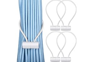 Unictop Magnetische Vorhang Raffhalter, Gardinen Raffhalter Vorhang Clips Schnallen Vorhang Binder Gardinenhalter 4Stück für Haus Dekoration