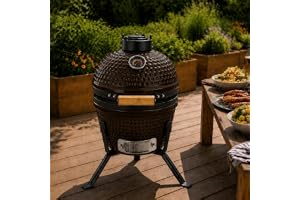 Neo Kamado 33 cm keramisk mini BBQ grill rökare ägg kol matlagning ugn med bärbart stativ