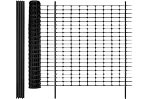 Signstek Begrenzungszaun, mobiler Zaun 25m lang,100 cm hoch, 25×115cm hoch Pfähle, 100×Kabelbindern, Hundezaun Hühnerzaun Gartenzaun, Schwarz