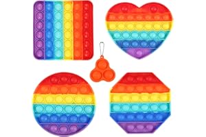 MEINRAUM 4 Packs Plopper Spielzeug, Poppit Set, Silikon Push-Pop Bubble Sensory Fidget It Toy, Wasserfeste Rainbow Sensorisches Zappeln Spielzeug, Antistress Popet für Kinder und Erwachsene