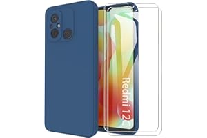 MOONESS Funda para Xiaomi Redmi 12C / Redmi 11A (6,71") con 2 Pack Protector Pantalla,Ultrafino Silicona TPU Shockproof Carcasa Case Cover para Xiaomi Redmi 12C / Redmi 11A - Azul