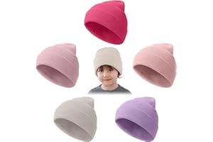 Mayoii Lot de 5 bonnets d'hiver colorés pour enfants, chapeaux d'hiver chauds et extensibles pour enfants, adaptés pour enfants de 1 à 10 ans, tous les jours, sports de plein air