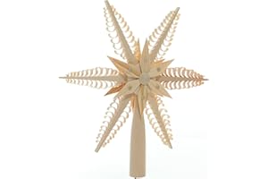 Rudolphs Schatzkiste Baumschmuck Christbaumspitze EL. Beleuchtet Mittig mit Holzstern(Beidseitig) BxHxT=27x28x3cm NEU Weihnachten Christbaum Baum Spitze Holzschmuck Holz Seiffen Erzgebirge D