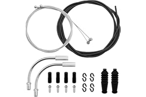 Gemtte Lot de 2 Câble de Frein Avant et Après Vélo, Cable Frein Velo, Câble de Frein de Vélo de Montagne, Câbles et Gaines de Frein Vélo- Avec collecteur de frein 2 V (90 °)