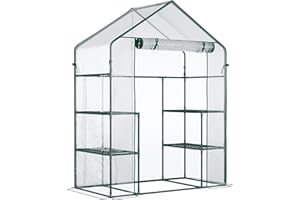 N.G. NICCOLAI Serre per Orto, Giardino o Terrazzo - Varie Misure - Telo Trasparente in PVC e Struttura in Metallo Verniciato (143X73X195 CM CON RIPIANI)