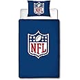 Character World NFL National Football League Officially Licensed Helmets Design Single Duvet Cover Set | Reversible 2 Sided Bedding Including Matching Pillow Case | Single Bed Set | Polycotton, Blue
