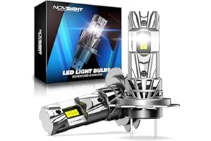 NOVSIGHT H7 LED Headlight Bulb - 27000LM 1:1 Size H7 Headlight Bulb, 600% 6500K Cool White Super Bright Conversion Kit, Plug and Play,IP68 Waterproof,Pack of 2