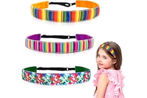 XINJIEDA 3 Piece Kids Headbands For Girls, Non Slip Headbands For Girls Stretchy Headbands For Girls Tie Dye Elastic Headbands Kids Tie Dye Headbands For Kids Girls Stretchy Headbands (10+11+12 color)