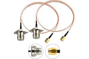 urcianow 2PCS Connettore Montaggio a Pannello SMA Maschio a SO239 UHF Femmina, Adattatore Coassiale RG316 da 50 cm, Cavo per Antenna RF, Ponticello Coassiale, Connettore RF per Radio, Trasmettitore