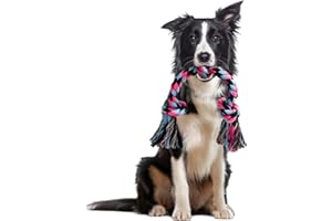 SHARLOVY Juguete de cuerda para perros medianos, juguetes masticables de algodón duradero para masticadores agresivos, juguetes interactivos para perros de raza mediana a grande