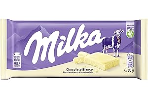 Milka Tavoletta di Cioccolato Bianco con Latte 100% Alpino - 90g
