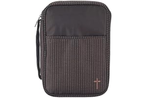 DICKSONS Brown Stripe 7.5 x 10 Reinforced Polyester Thinline Bible Cover Case with Handle