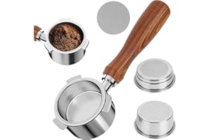 EDTEANU Portafiltro Senza Fondo 51mm, Portafiltro Senza Fondo con 2 Cestello Di Ricambio in Acciaio Inox e 1 Schermo, Compatibile con La Serie Delonghi EC685, EC680, EC785, EC820, EC850, EC860, EC885 (01)