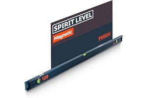 Presch Magnetic Spirit Level 120cm - Shatterproof Vial with Gradient Markings - Vertical Viewing Window - Innovative Anti-Slip end caps - Precision Measuring Surface